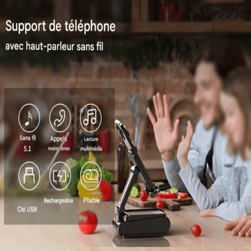 Station Audio 3-en-1 - Support, enceinte et batterie réunis